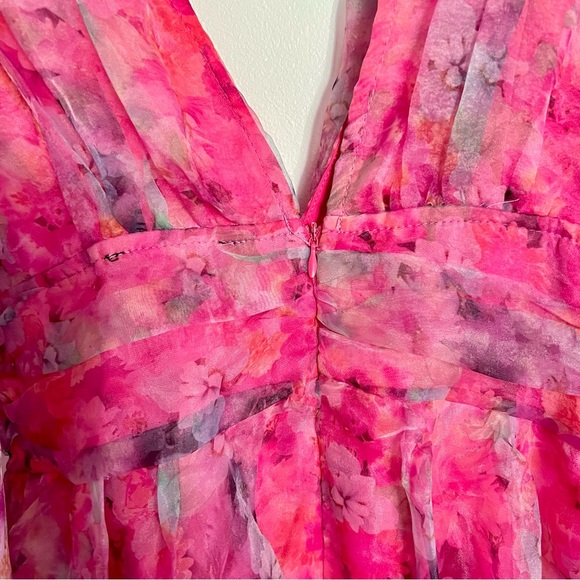 Selkie Style Pink Floral Mini coquette Barbie Puff Dress size 2 - Picture 4 of 10